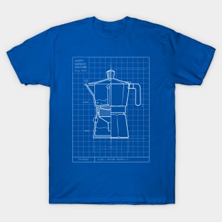 Happy monday machine blue print T-Shirt